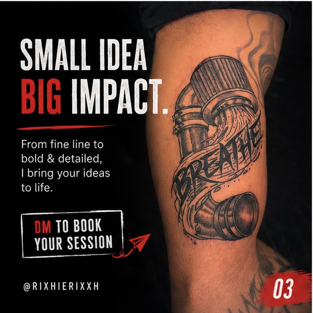 Whether you’re looking for bold lettering, fine line, color, black & grey, or a custom design built just for you, I’m he